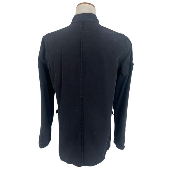 Urban Outfitters Washed Black Patched & Pockets Button Front Military Jacket - Picture 11 of 13